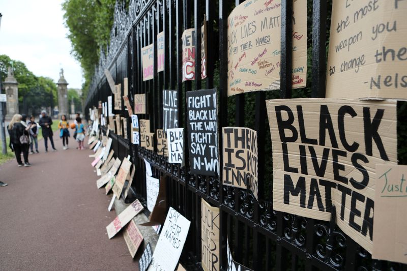 © Reuters. Protest against the death of George Floyd, in Edinburgh