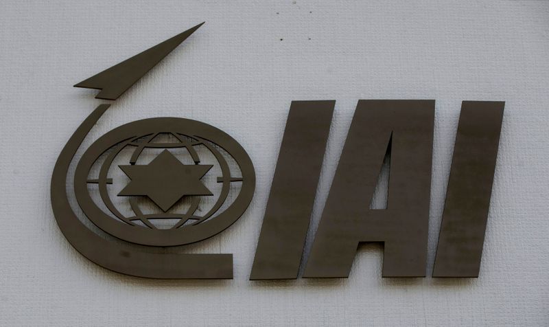 &copy; Reuters. FILE PHOTO: The logo of state-owned IAI, the country&apos;s biggest defence contractor, is seen at their offices next to Ben Gurion International airport, near Or Yehuda