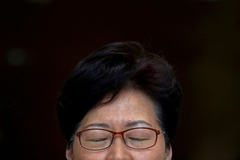 &copy; Reuters. La líder de Hong Kong, Carrie Lam, en una conferencia de prensa en Hong Kong, China