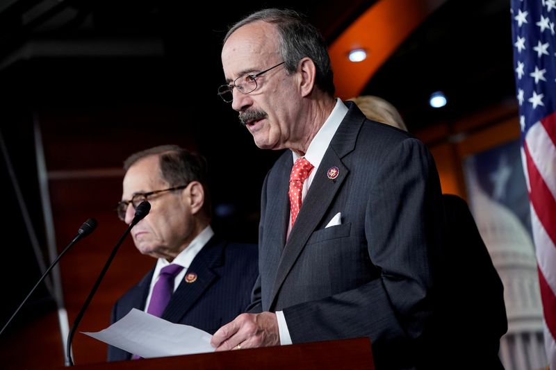 &copy; Reuters. FILE PHOTO: Chairman of the House Foreign Affairs Eliot Engel speaks after a House vote approving rules for an impeachment inquiry into U.S. President Trump in Washington