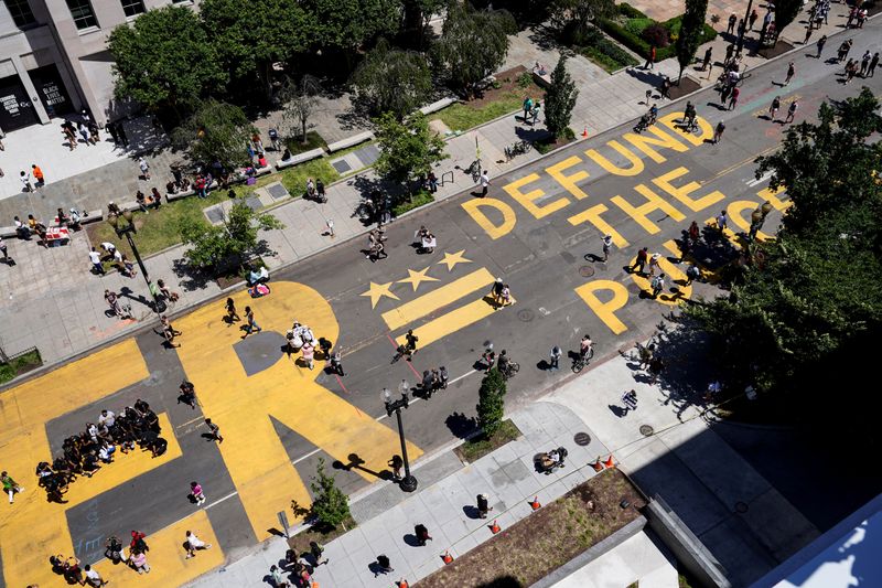 © Reuters. FILE PHOTO: Protests after the death of George Floyd, in Washington