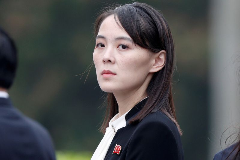 &copy; Reuters. FILE PHOTO: Kim Yo Jong, sister of North Korea&apos;s leader Kim Jong Un attends wreath laying ceremony at Ho Chi Minh Mausoleum in Hanoi