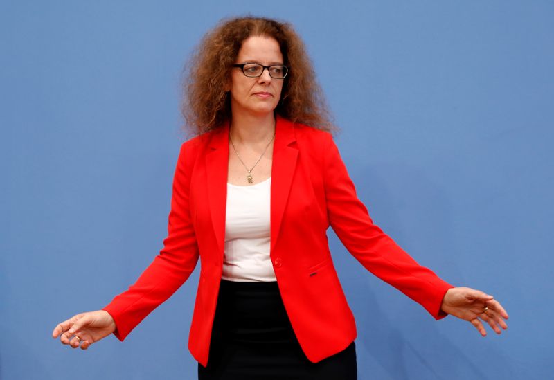 &copy; Reuters. Il membro del board della Banca centrale europea Isabel Schnabel  a Berlino, 6 novembre 2019