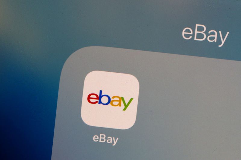 &copy; Reuters. The eBay logo is pictured on a phone screen in this photo illustration in New York