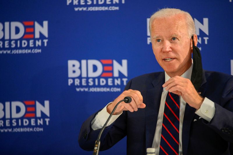 &copy; Reuters. U.S. Democratic presidential candidate Joe Biden speaks during a campaign event in Philadelphia