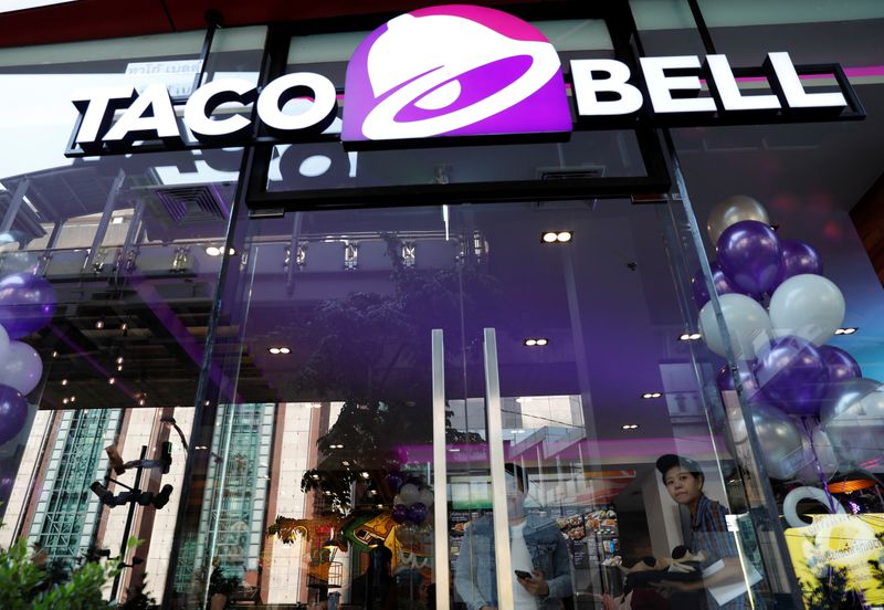 © Reuters. Taco Bell shop is seen during the opening ceremony of a Taco Bell restaurant in Bangkok