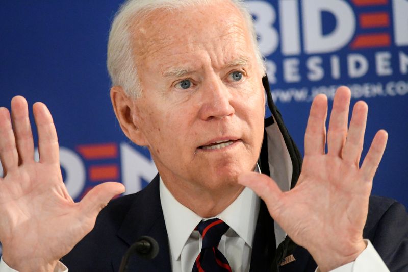 &copy; Reuters. U.S. Democratic presidential candidate Joe Biden speaks during a campaign event in Philadelphia