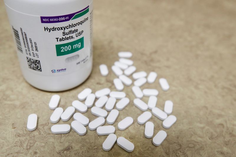 © Reuters. FILE PHOTO: The drug hydroxychloroquine, pushed by U.S. President Donald Trump and others in recent months as a possible treatment to people infected with the coronavirus disease (COVID-19), is displayed in Provo