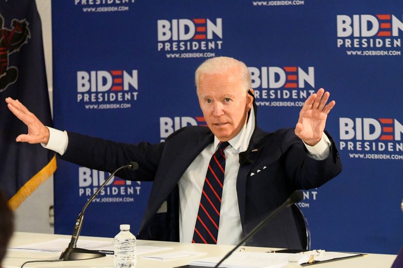 &copy; Reuters. U.S. Democratic presidential candidate Joe Biden speaks during a campaign event in Philadelphia