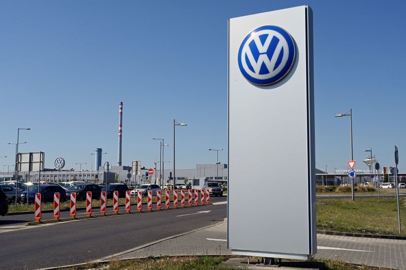 &copy; Reuters. A general view of the Volkswagen construction plant which reopened after closing down last month due to the coronavirus disease (COVID-19) outbreak in Bratislava