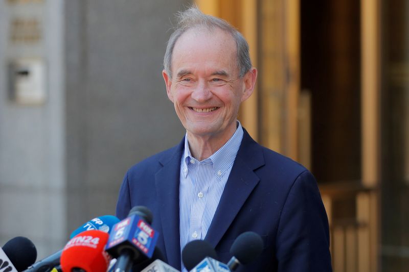 &copy; Reuters. FILE PHOTO: Lawyer David Boies speaks to reporters outside the courthouse after a bail hearing in U.S. financier Jeffrey Epstein&apos;s sex trafficking case in New York City