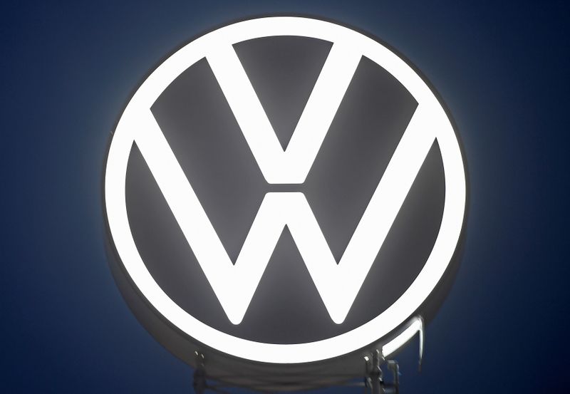 &copy; Reuters. A new logo of German carmaker Volkswagen is unveiled at the VW headquarters in Wolfsburg