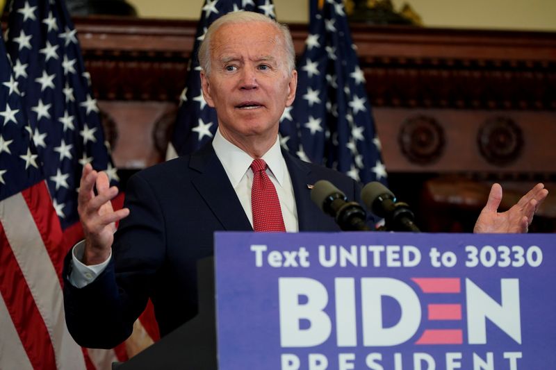 &copy; Reuters. Candidado democrata à Presidência dos Estados Unidos, Joe Biden, em evento na Filadélfia