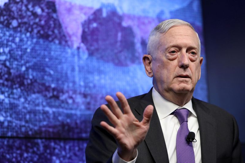 &copy; Reuters. Former U.S. Secretary of Defense General Jim Mattis speaks at a Reuters Newsmaker event in New York