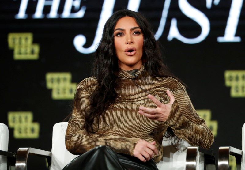 &copy; Reuters. FILE PHOTO: Television personality Kardashian attends a panel for the documentary &quot;Kim Kardashian West: The Justice Project&quot; during the Winter TCA (Television Critics Association) Press Tour in Pasadena