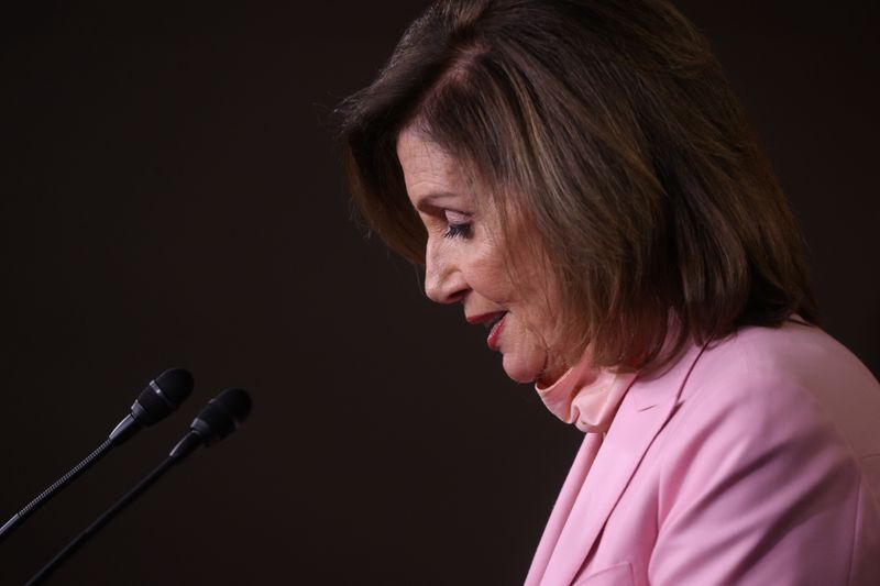 &copy; Reuters. House Speaker Nancy Pelosi holds her weekly news conference with Capitol Hill reporters in Washington