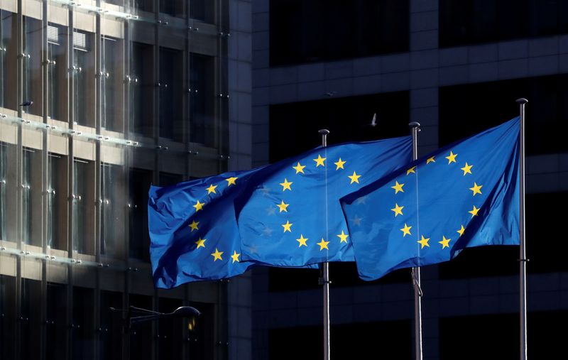 &copy; Reuters. FILE PHOTO: European Union flags fly outside the European Commission headquarters in Brussels