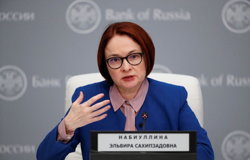 © Reuters. Russian Central Bank Governor Nabiullina attends a news conference in Moscow