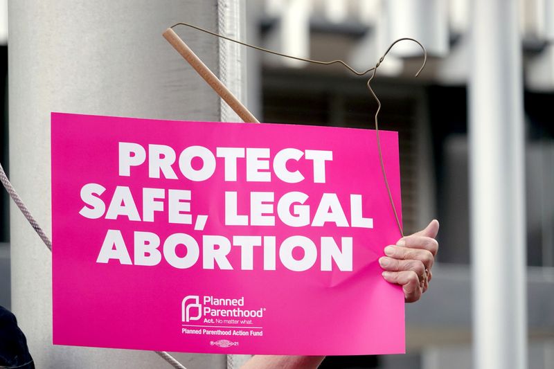 © Reuters. Pro-choice activists assemble in downtown Memphis during a 