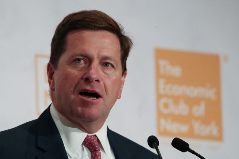 &copy; Reuters. Jay Clayton, Chairman of the U.S. Securities and Exchange Commission, speaks at the Economic Club of New York luncheon in New York City