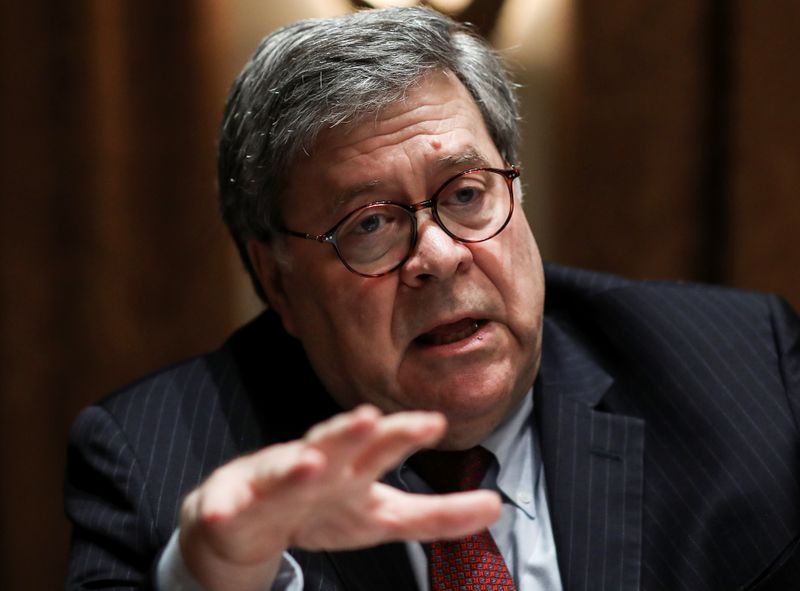 &copy; Reuters. Attorney General Barr attends roundtable discussion at the White House in Washington