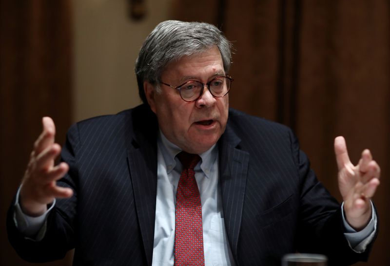 &copy; Reuters. Attorney General Barr attends roundtable discussion at the White House in Washington