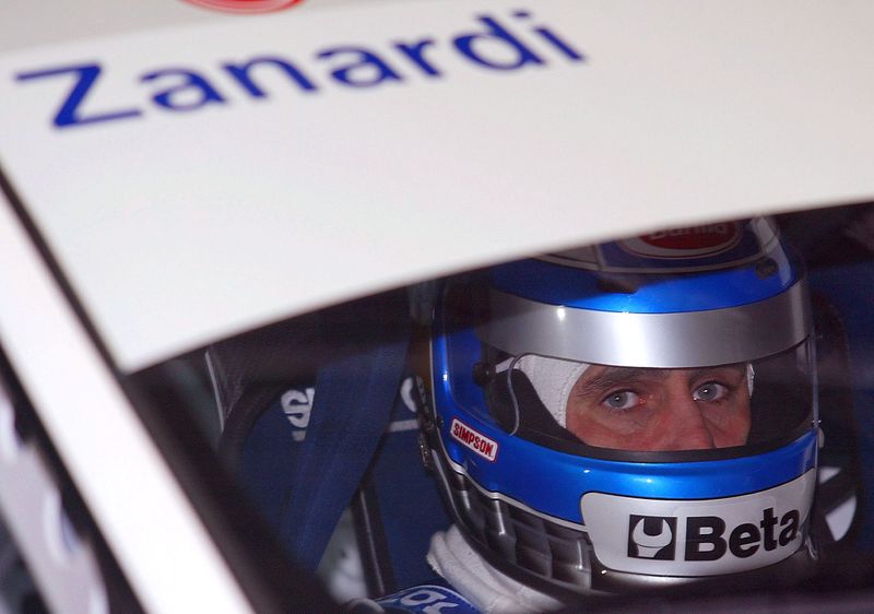 &copy; Reuters. FILE PHOTO: ITALIAN DRIVER ZANARDI SEATS IN TO HIS CAR DURING THE FREE PRACTICES INMONZA.