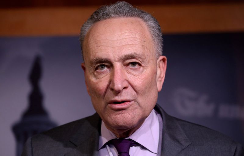 &copy; Reuters. U.S. Senate Minority Leader Chuck Schumer addresses news conference on Capitol Hill in Washington