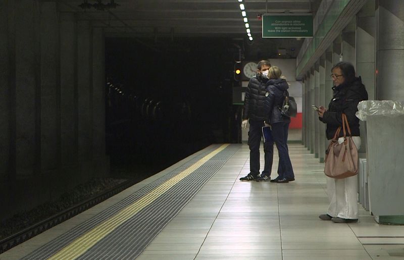 &copy; Reuters. Dettaglio di una fermata della metropolitana di Milano, coinvolta nel caso