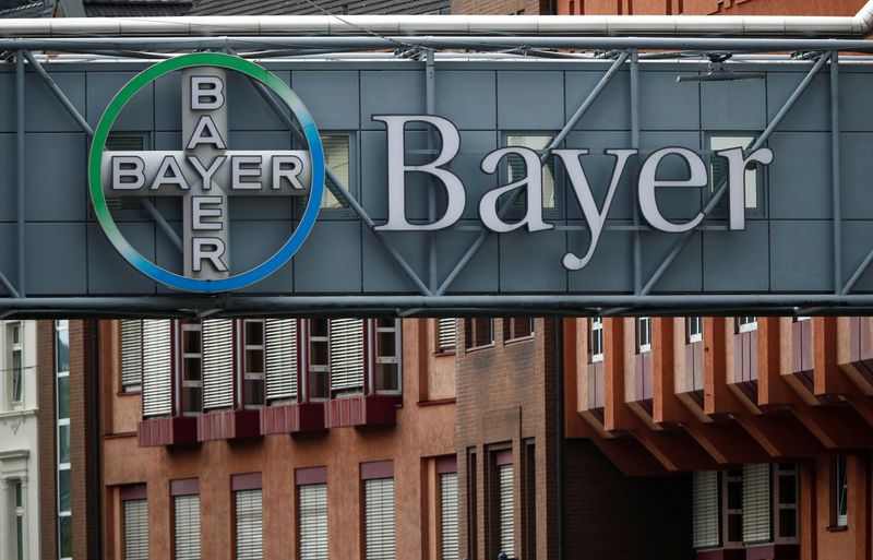 &copy; Reuters. Logo of Bayer AG at a plant of the German pharmaceutical and chemical maker in Wuppertal