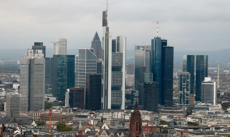 &copy; Reuters. The skyline of the banking district is pictured in Frankfurt