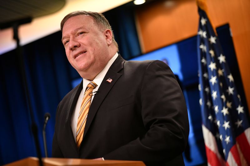 &copy; Reuters. U.S. Secretary of State Mike Pompeo gives news conference in Washington