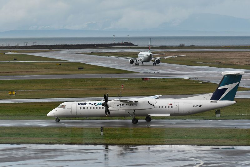 &copy; Reuters. WestJet plane at Vancouver International Airport in Richmond