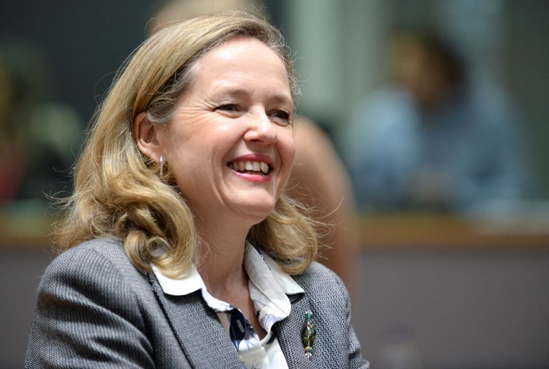 &copy; Reuters. FILE PHOTO: Spain&apos;s Deputy Prime Minister and Economic Affairs Minister Nadia Calvino attends a European Union finance ministers meeting