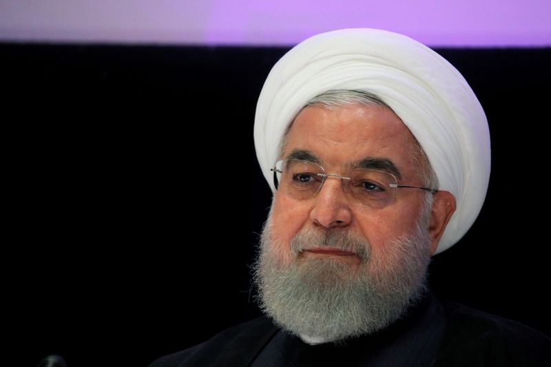 &copy; Reuters. FILE PHOTO: Iranian President Hassan Rouhani speaks at a news conference in New York