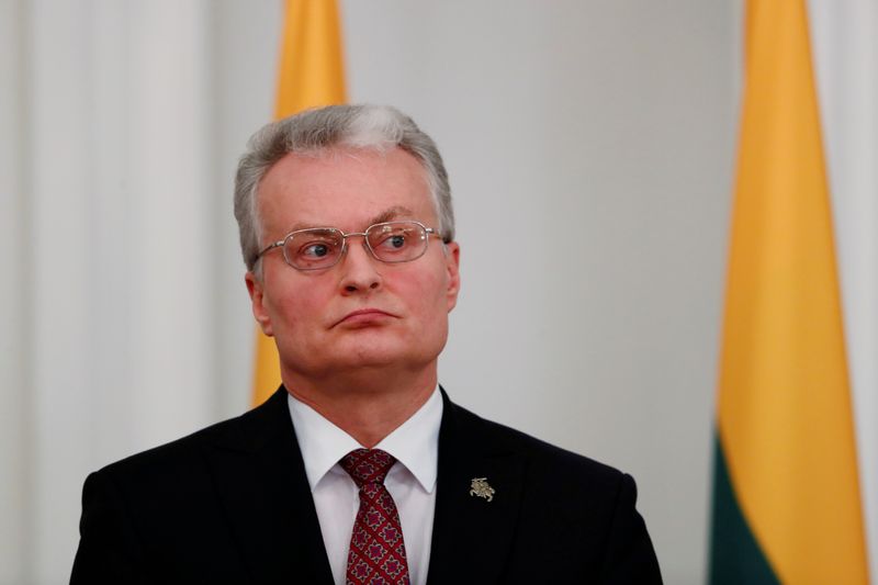 &copy; Reuters. FILE PHOTO: Lithuanian President Nauseda attends a news conference in Riga