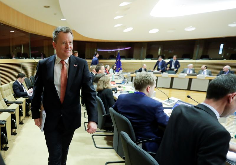 &copy; Reuters. British Prime Minister&apos;s Europe adviser David Frost walks at start of the first round of post -Brexit trade deal talks