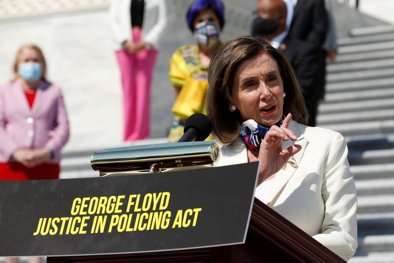 &copy; Reuters. House Democrats gather ahead of vote on the George Floyd Justice in Policing Act in Washington