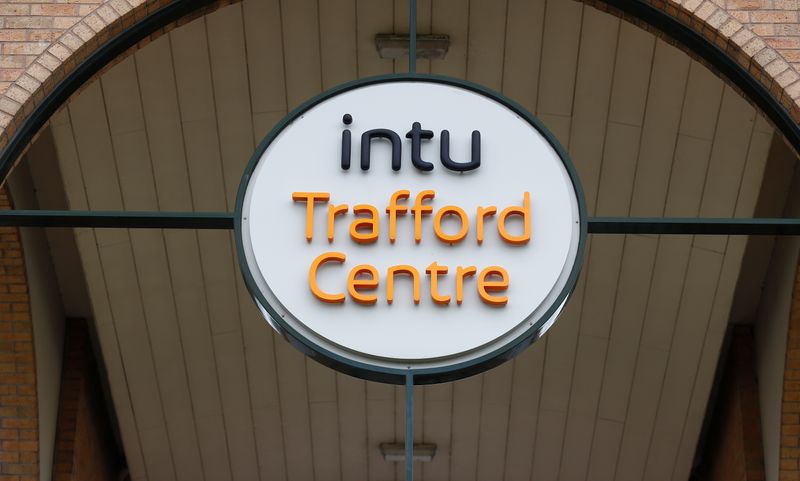 &copy; Reuters. A logo of the Intu Trafford Centre is pictured, as Intu eyes possible administration in fight for debt standstill, Manchester