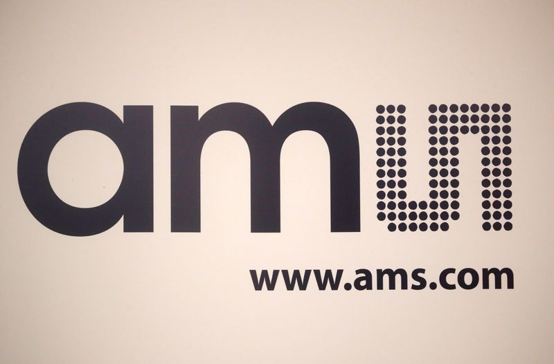 © Reuters. Logo of sensor specialist AMS is seen in Zurich