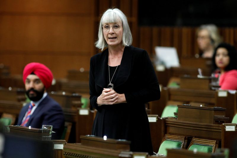 © Reuters. Canada's Minister of Health Patty Hajdu speaks during a meeting of the special committee on the COVID-19 pandemic in the House of Commons on Parliament Hill in Ottawa