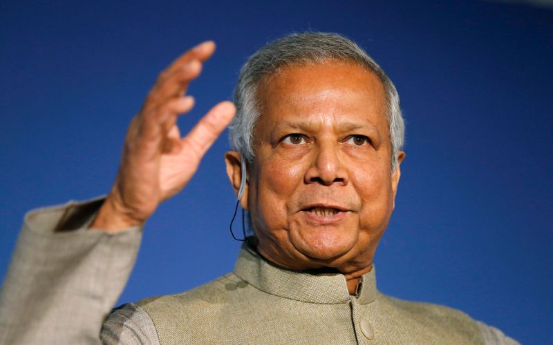 &copy; Reuters. Muhammad Yunus durante conferência em Londres