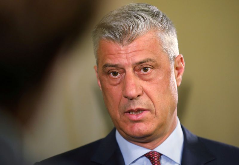 &copy; Reuters. رئيس كوسوفو يرفض اتهامات جرائم الحرب ويقول لن يتنحى حاليا