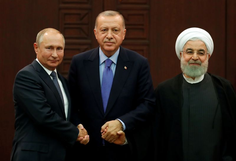 &copy; Reuters. الكرملين: بوتين وأردوغان وروحاني يبحثون يوم الأربعاء الوضع في سوريا