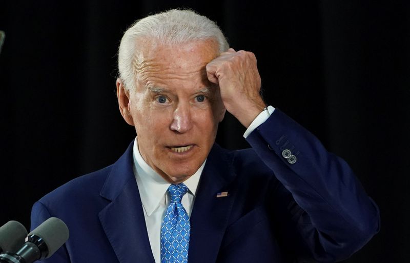 © Reuters. Democratic U.S. presidential candidate Biden speaks at campaign event in Wilmington, Delaware