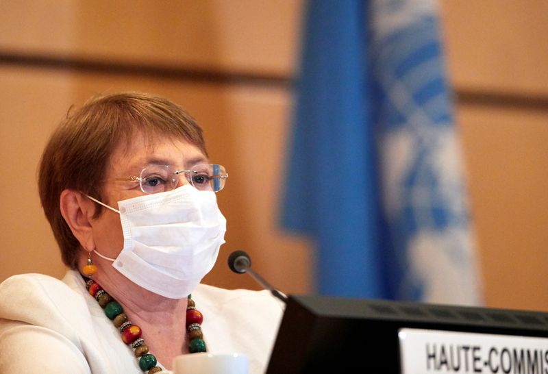 &copy; Reuters. U.N. High Commissioner for Human Rights Bachelet attends the Human Rights Council in Geneva