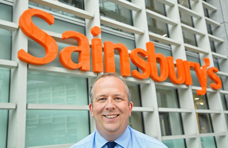 &copy; Reuters. FILE PHOTO: Simon Roberts of Sainsbury&apos;s poses for a portrait at the company headquarters in London
