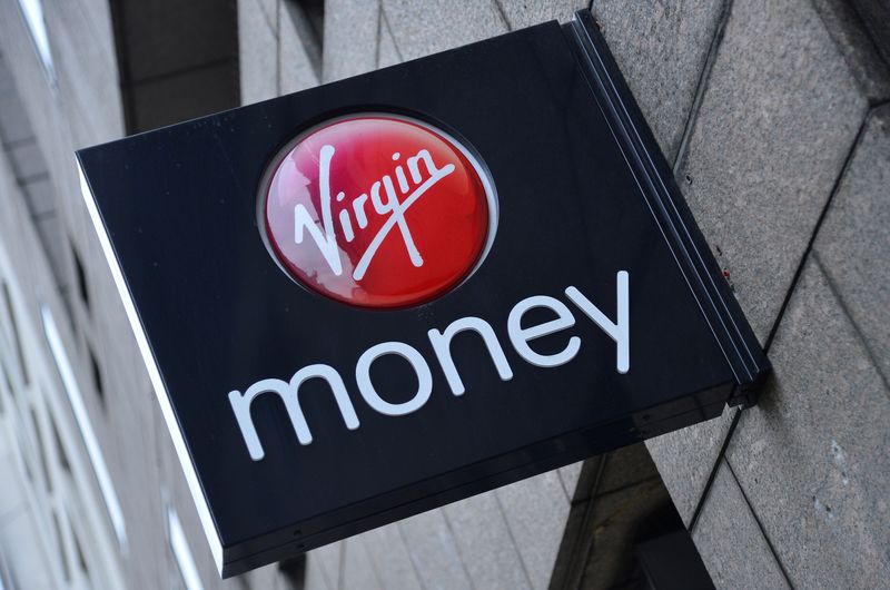 &copy; Reuters. A logo at a branch of Virgin Money bank is seen in London