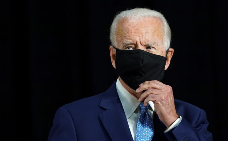 &copy; Reuters. Joe Biden campaigns in Wilmington, Delaware