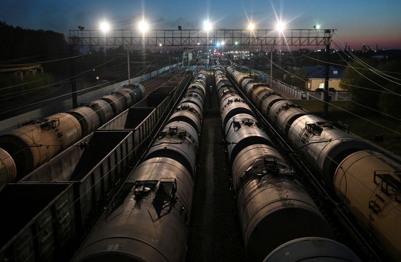 &copy; Reuters. FILE PHOTO: A view shows railroad freight car in Omsk